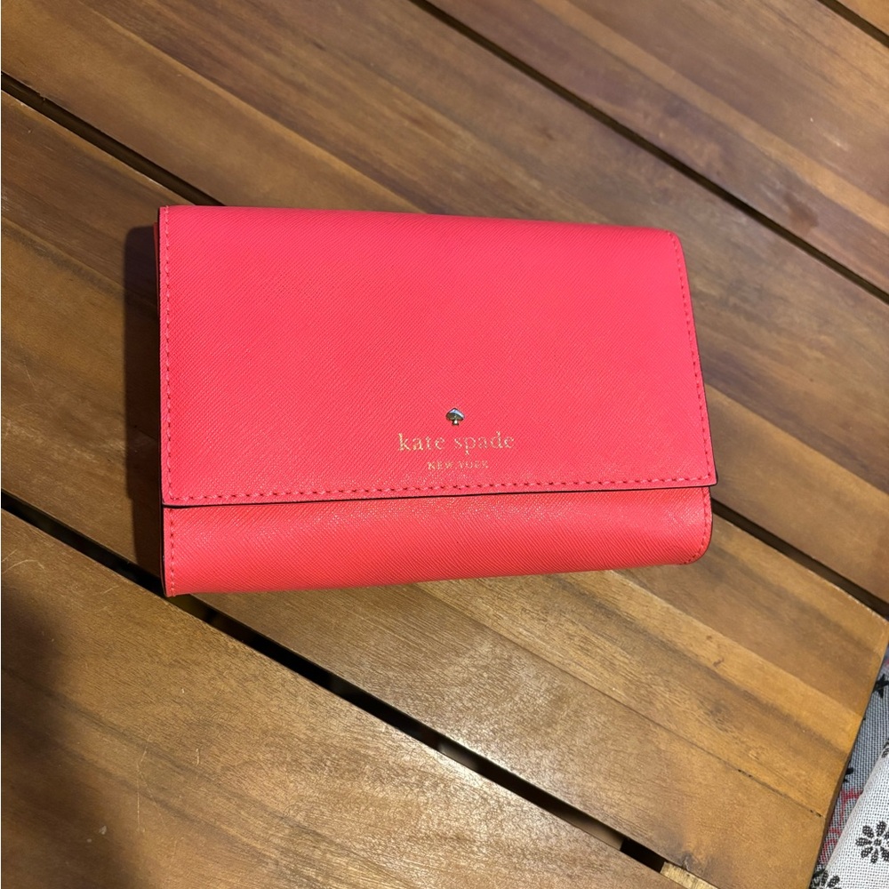Kate Spade Coral/pink clutch bag EUC